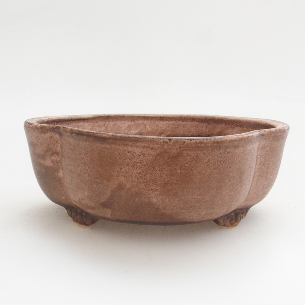Keramická bonsai miska 13 x 12,5 x 5 cm, barva růžová