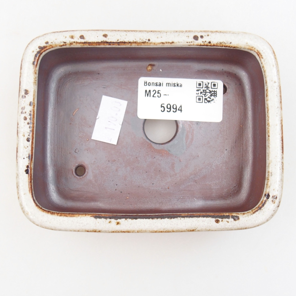 Keramická bonsai miska 11 x 8,5 x 3 cm, barva bílá
