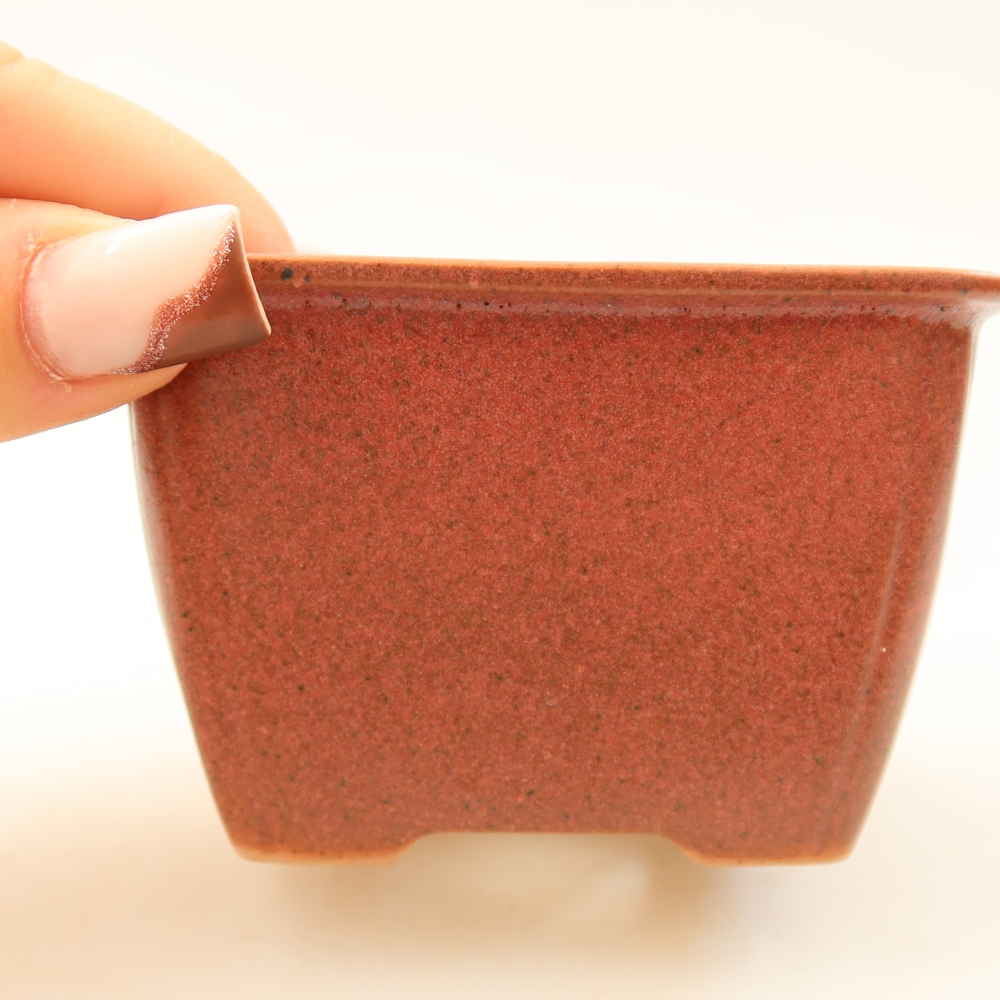 Keramická bonsai miska 8,5 x 8,5 x 5,5 cm, barva růžová