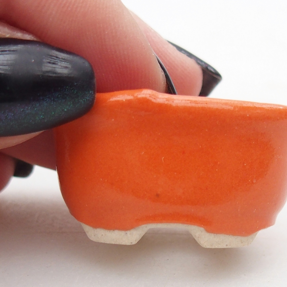 Mini bonsai miska 3 x 2,5 x 2 cm, barva oranžová