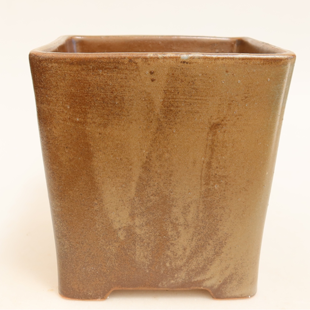 Keramická bonsai miska 13 x 13 x 13,5 cm, barva hnědá