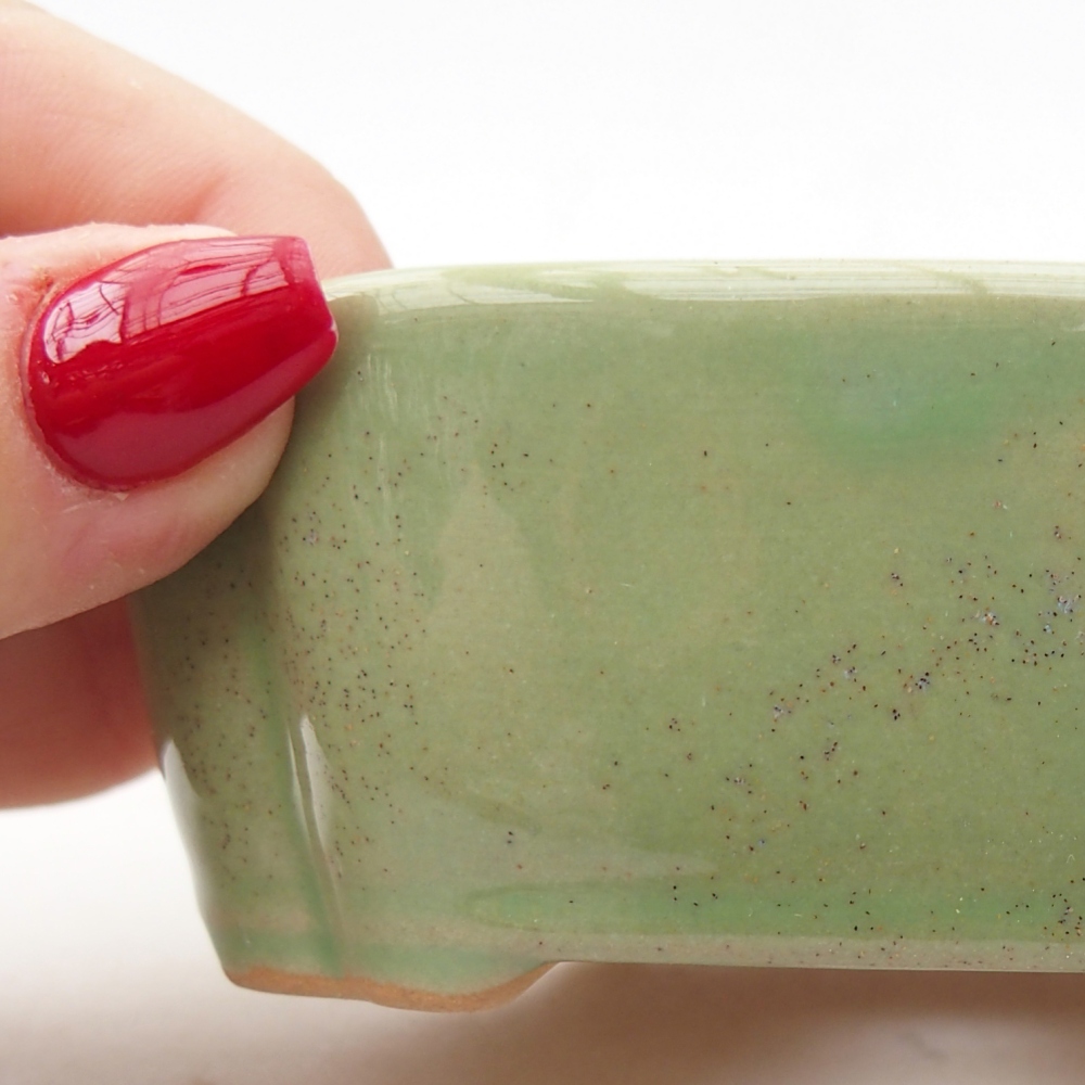 Keramická bonsai miska 10,5 x 8 x 3,5 cm, barva zelená