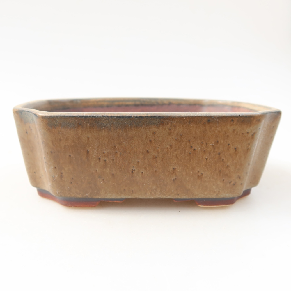 Keramická bonsai miska 14 x 11,5 x 4,5 cm, barva hnědá
