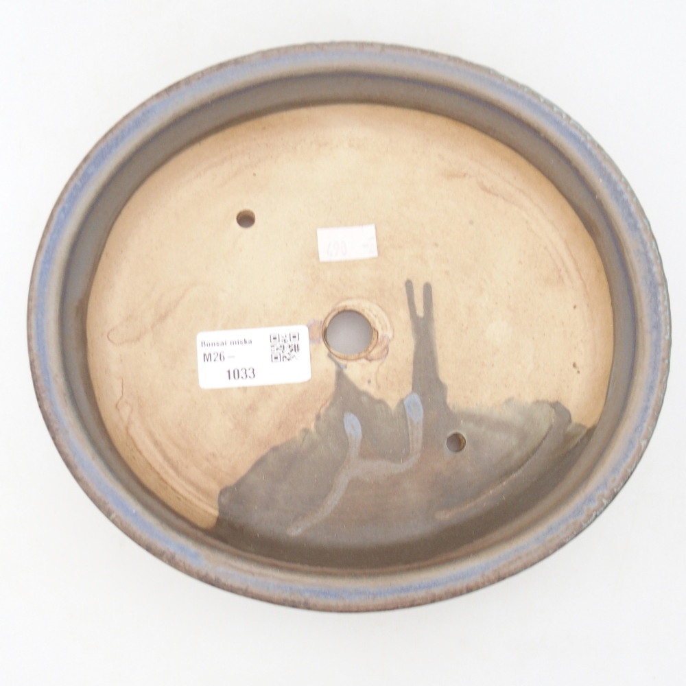 Keramická bonsai miska 21 x 19 x 8 cm, barva modrá