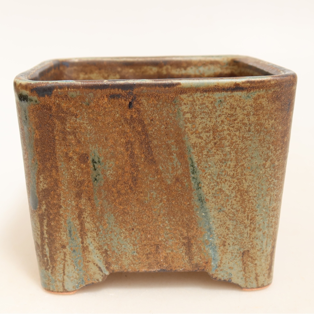 Keramická bonsai miska 10 x 10 x 8,5 cm, barva hnědá