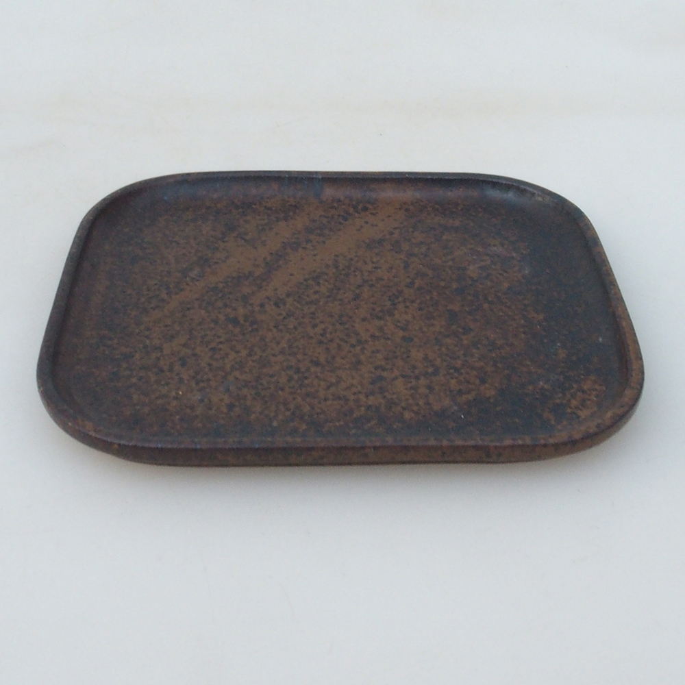 Keramická podmiska H38 -12 x 11 x 1 cm  - hnědá