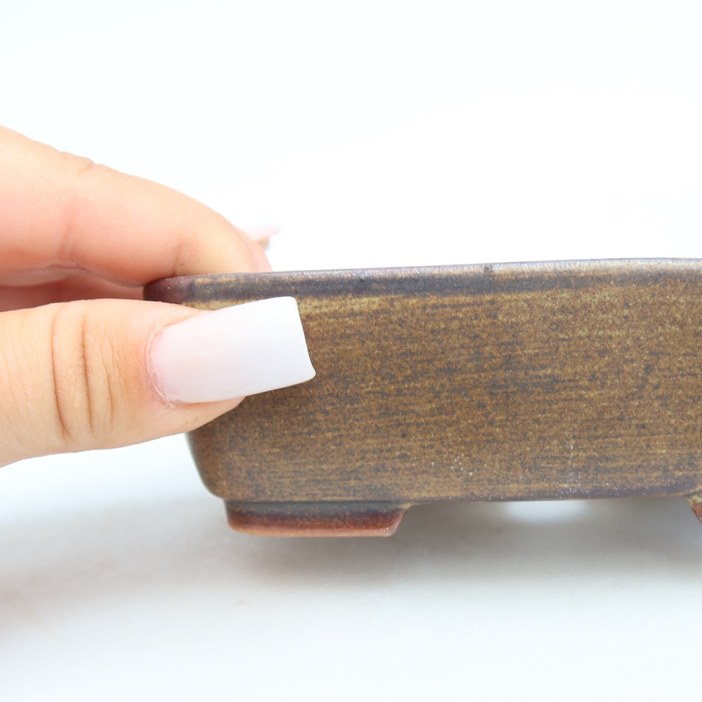 Keramická bonsai miska 12,5 x 9,5 x 4 cm, barva hnědá