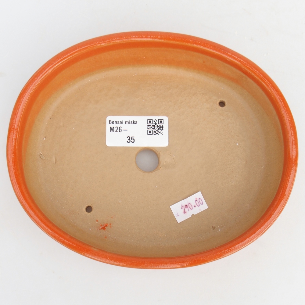 Keramická bonsai miska 17 x 14 x 4 cm, barva oranžová