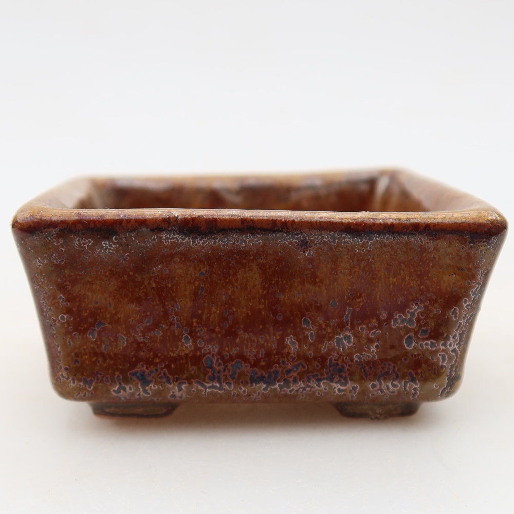 Keramická bonsai miska 7 x 7 x 3,5 cm, barva hnědá