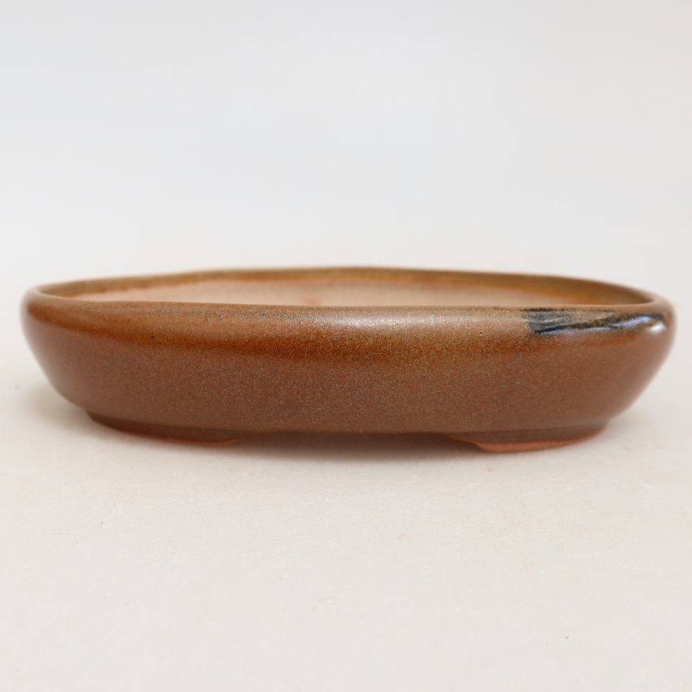 Keramická bonsai miska 13 x 9,5 x 2,5 cm, barva hnědá