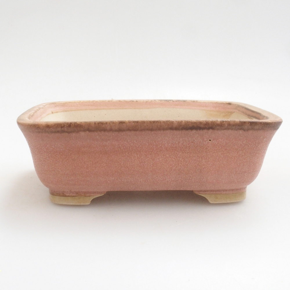 Keramická bonsai miska 14,5 x 12 x 4,5 cm, barva růžová