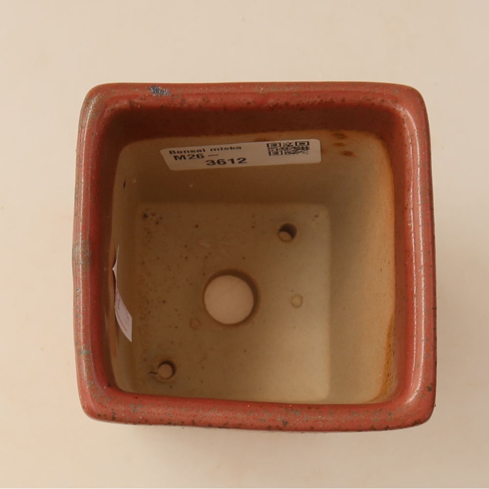 Keramická bonsai miska 7,5 x 7,5 x 10 cm, barva růžová