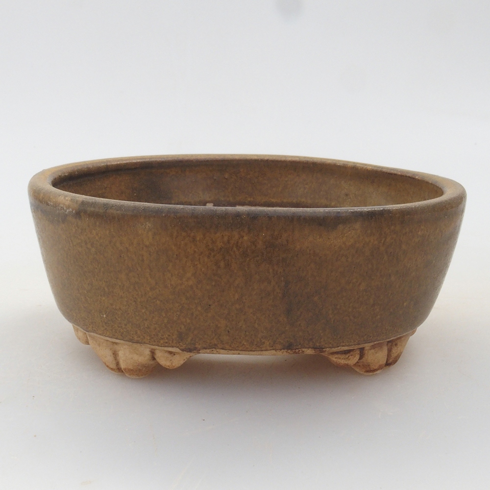 Keramická bonsai miska 9 x 8 x 3,5 cm, barva hnědá
