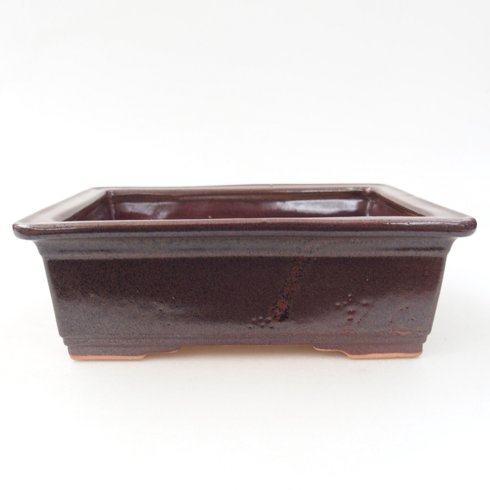 Keramická bonsai miska 16 x 12 x 4,5 cm, barva hnědá