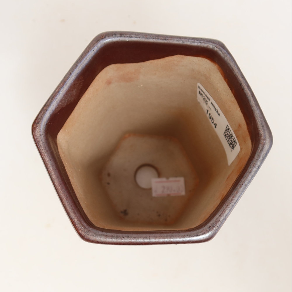 Keramická bonsai miska 9,5 x 8,5 x 14 cm, barva kovová