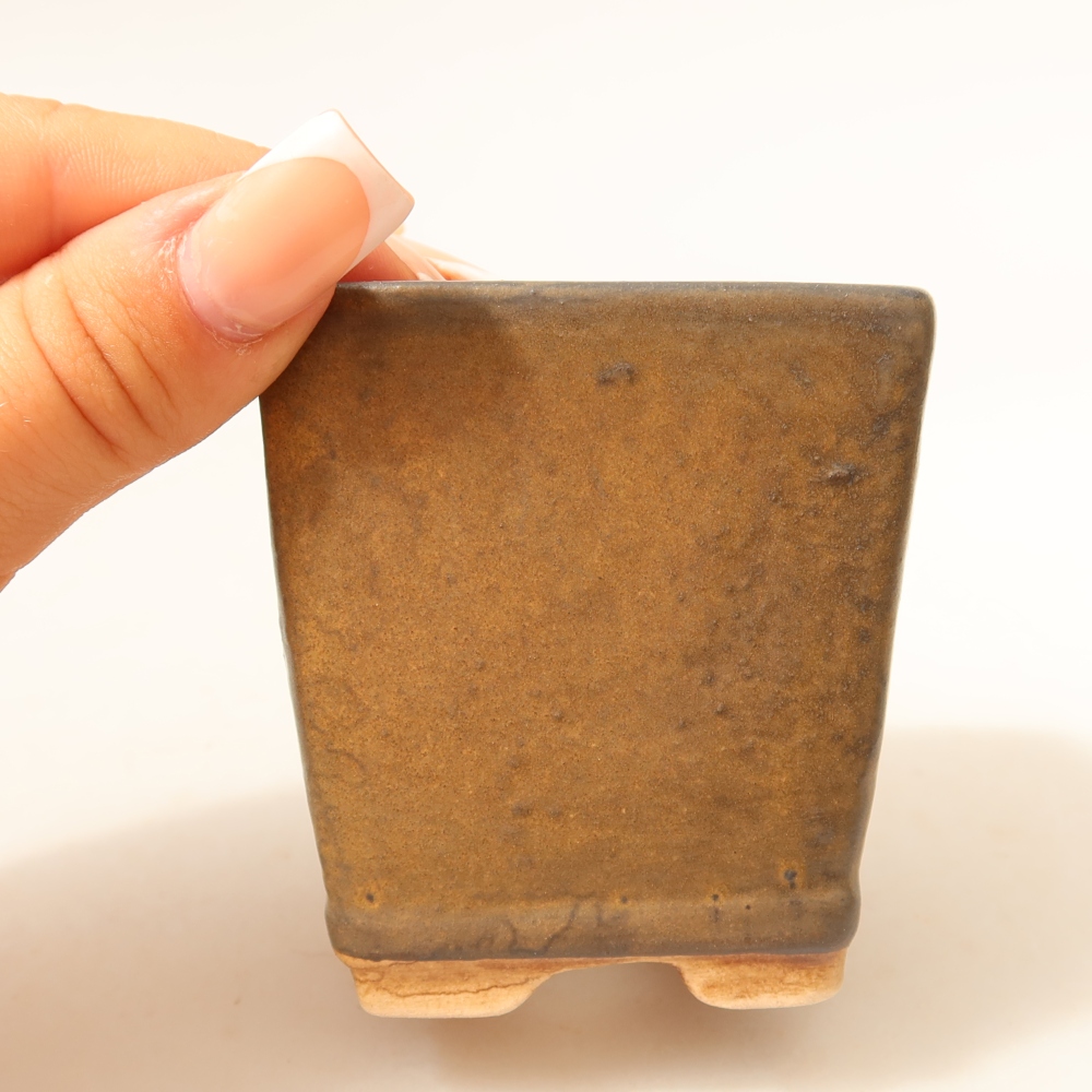 Keramická bonsai miska 6,5 x 6,5 x 7 cm, barva hnědá