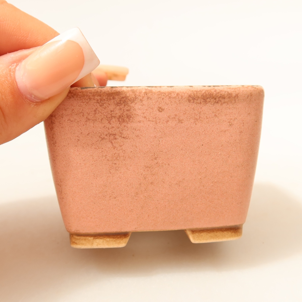 Keramická bonsai miska 6,5 x 6,5 x 4,5 cm, barva růžová
