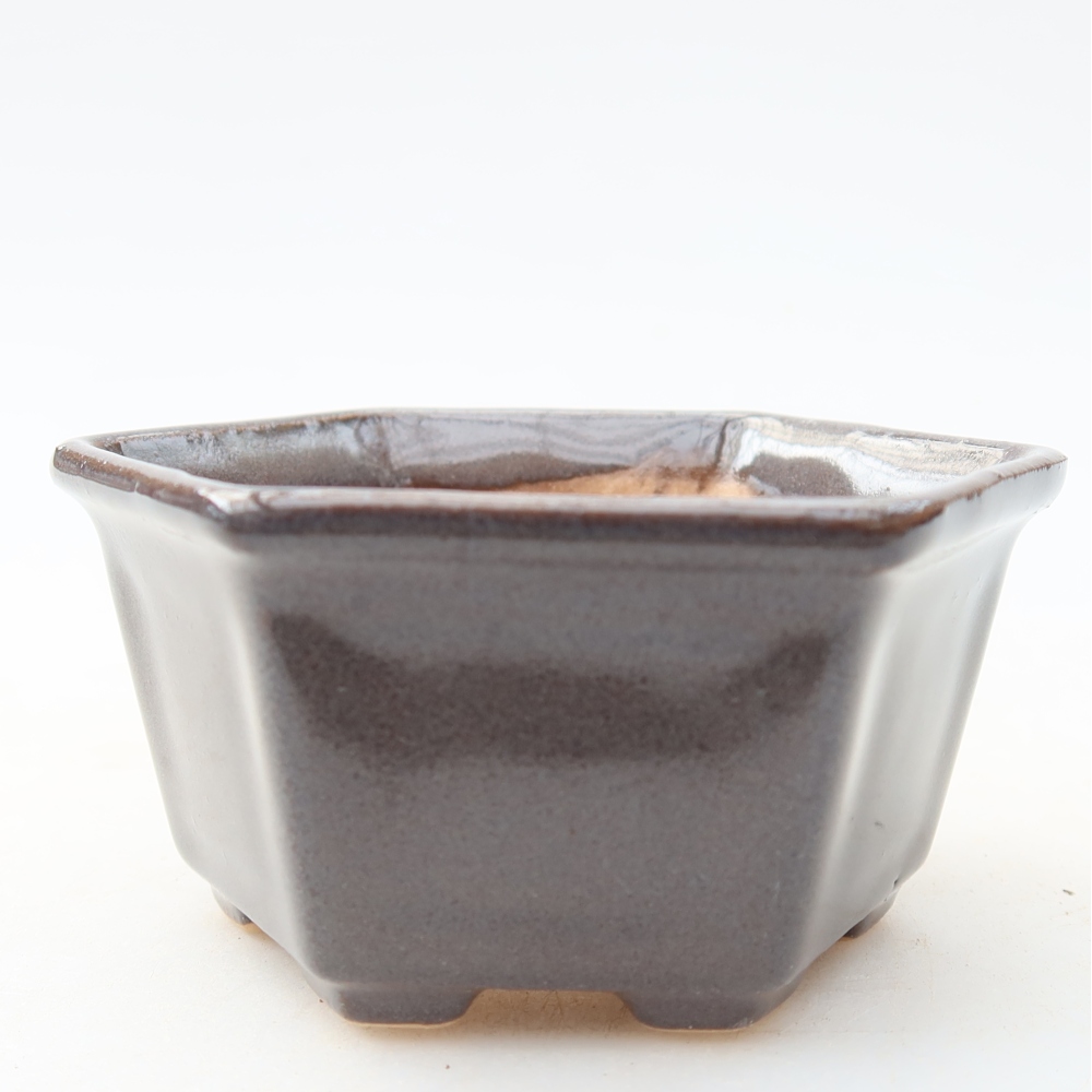 Keramická bonsai miska 8 x 7 x 4 cm, barva šedá