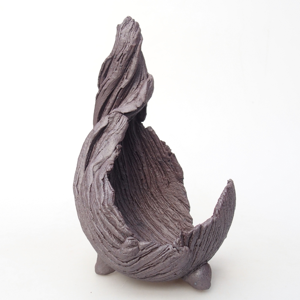 Keramická Skořápka 8,5 x 8 x 14,5 cm , barva kovová