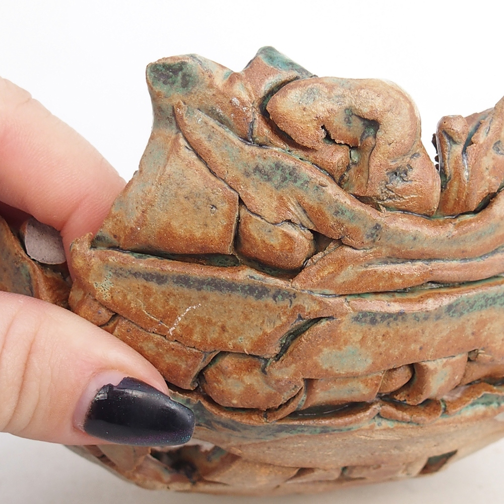 Keramická Skořápka 14 x 14 x 6,5 cm , barva zelená