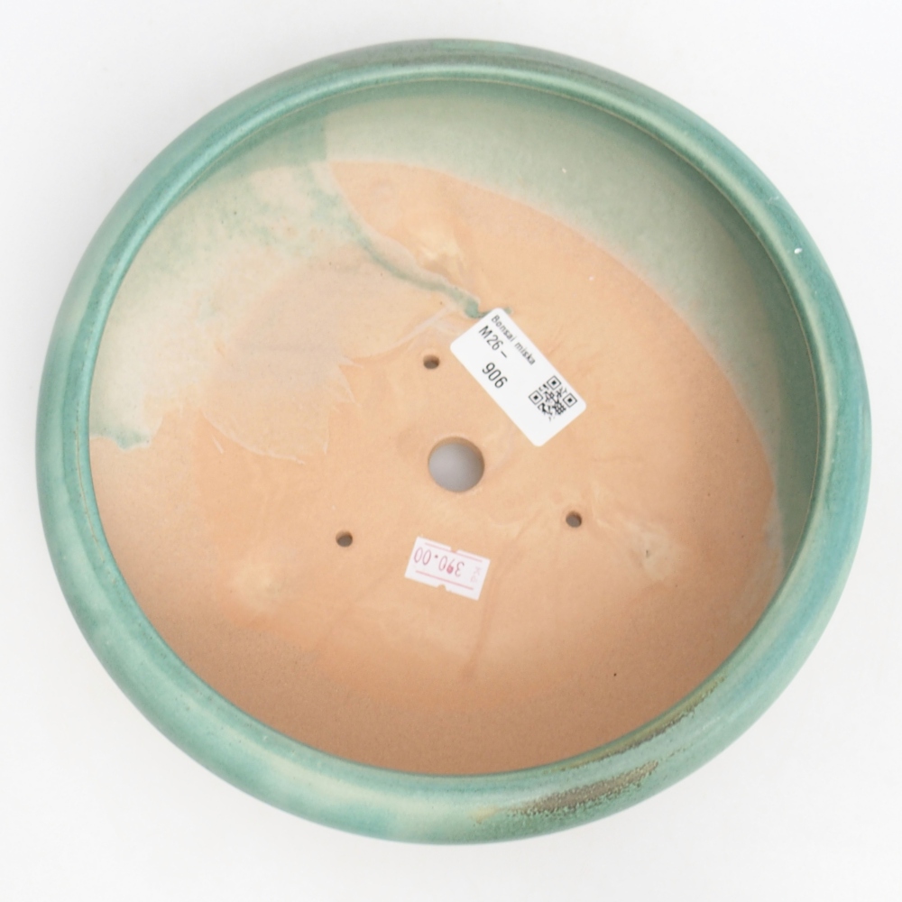 Keramická bonsai miska 21 x 21 x 7 cm, barva zelená