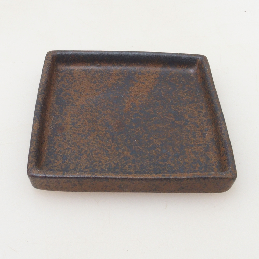 Bonsai podmiska čtverc S - 8 x 8 x 1 cm - hnědá