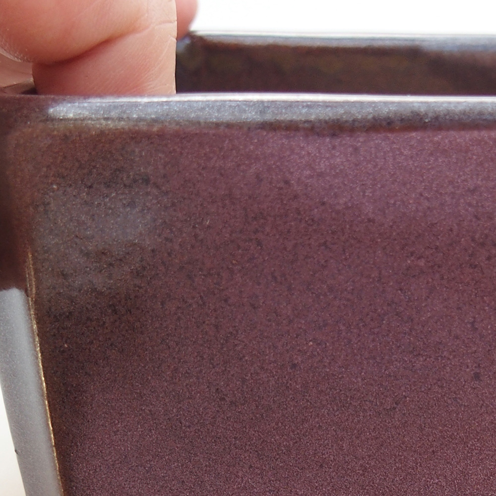 Keramická bonsai miska 9 x 9 x 7 cm, barva hnědá