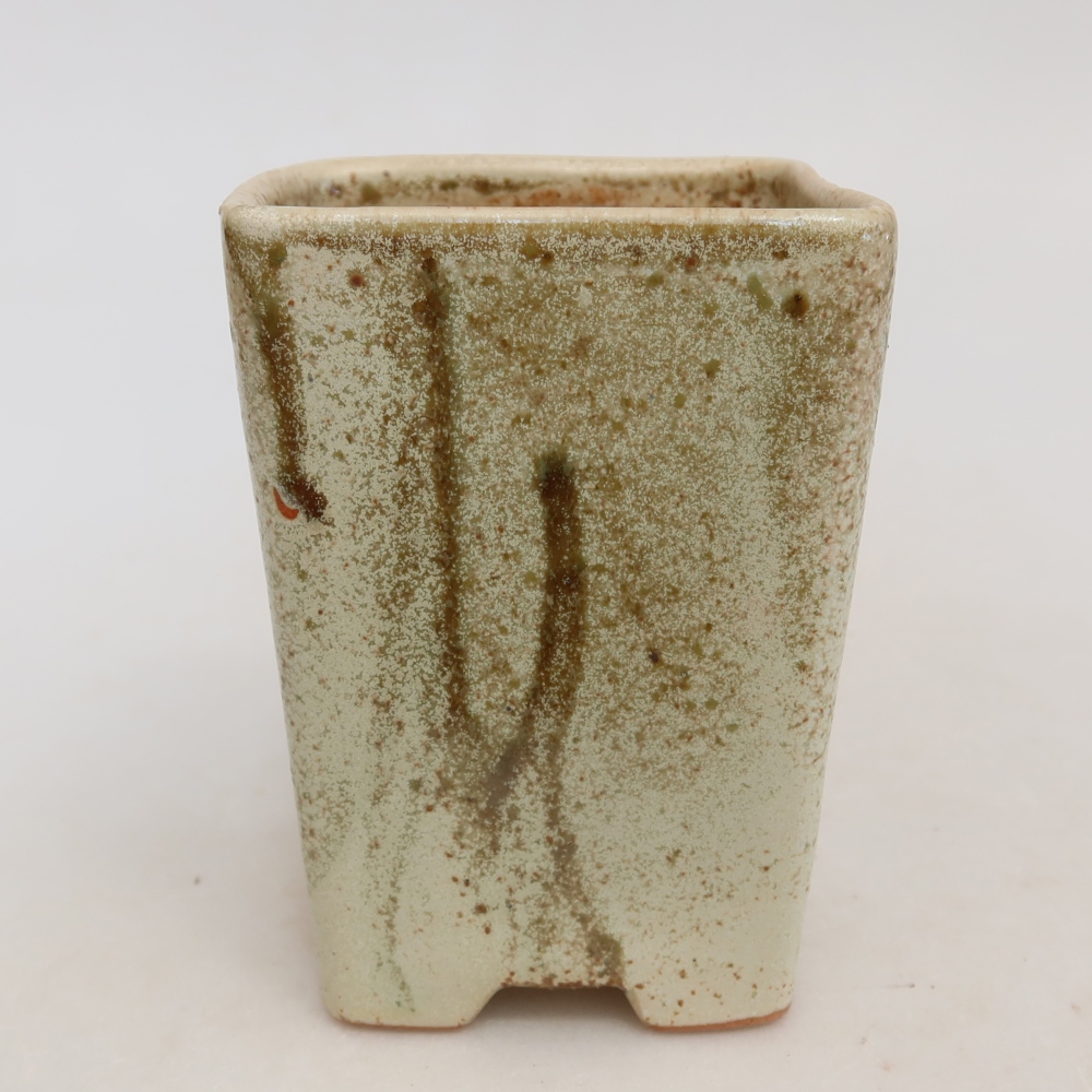 Keramická bonsai miska 7,5 x 7,5 x 11 cm, barva béžová