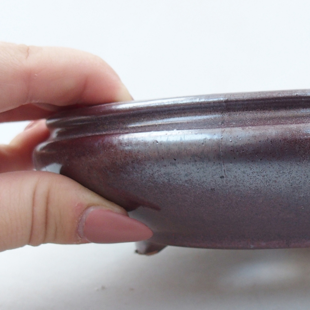 Keramická bonsai miska 15 x 15 x 5 cm, barva hnědá