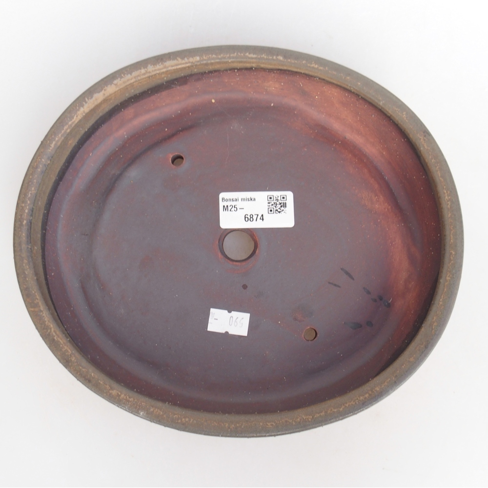 Keramická bonsai miska 22,5 x 20 x 4,5 cm, barva hnědá