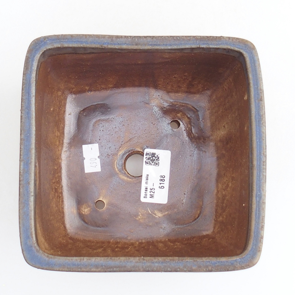 Keramická bonsai miska 16 x 16 x 9 cm, barva modrá