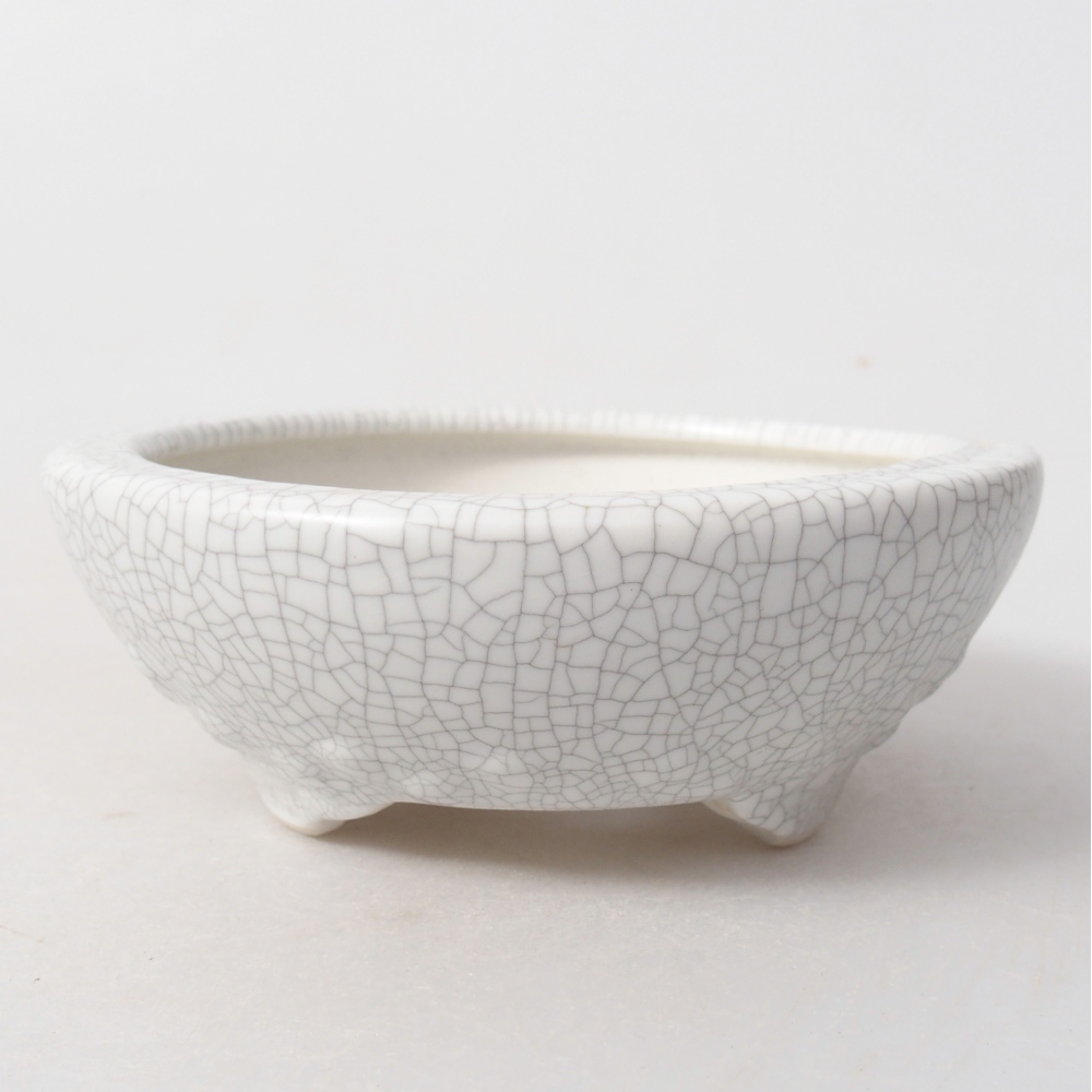Keramická bonsai miska 11,5 x 11,5 x 4,5 cm, barva raku