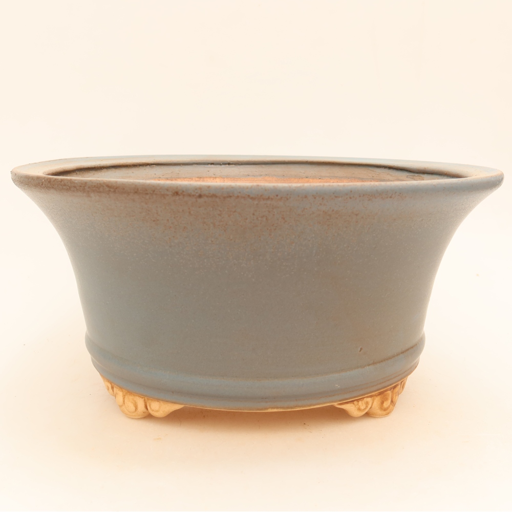 Keramická bonsai miska 24,5 x 24,5 x 11 cm, barva modrá