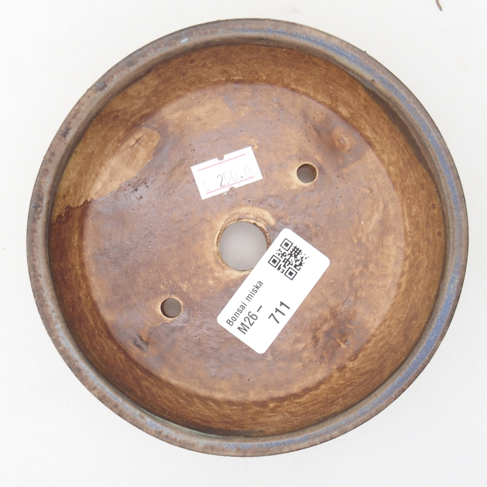 Keramická bonsai miska 13,5 x 13,5 x 4 cm, barva modrá