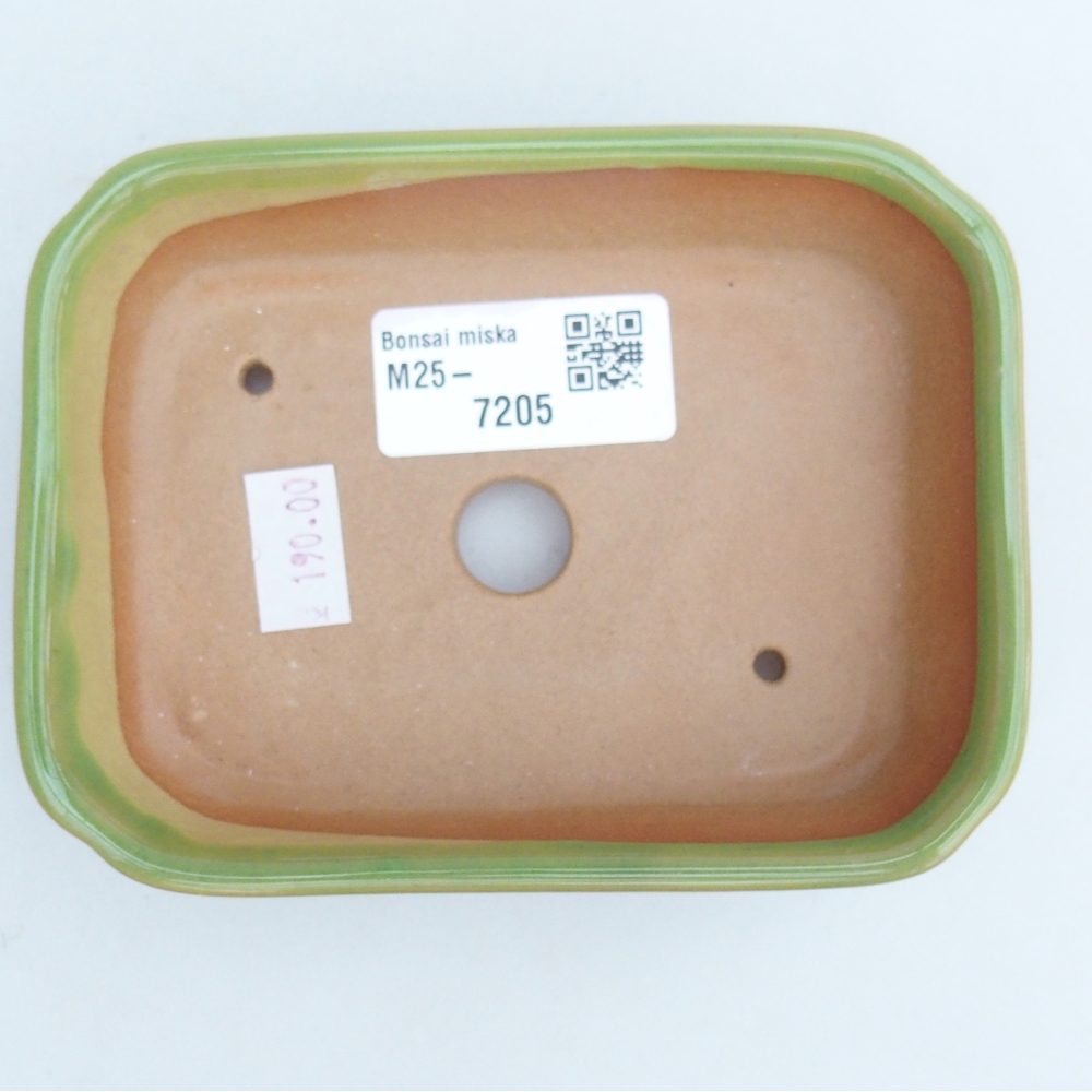 Keramická bonsai miska 12 x 9 x 3 cm, barva zelená