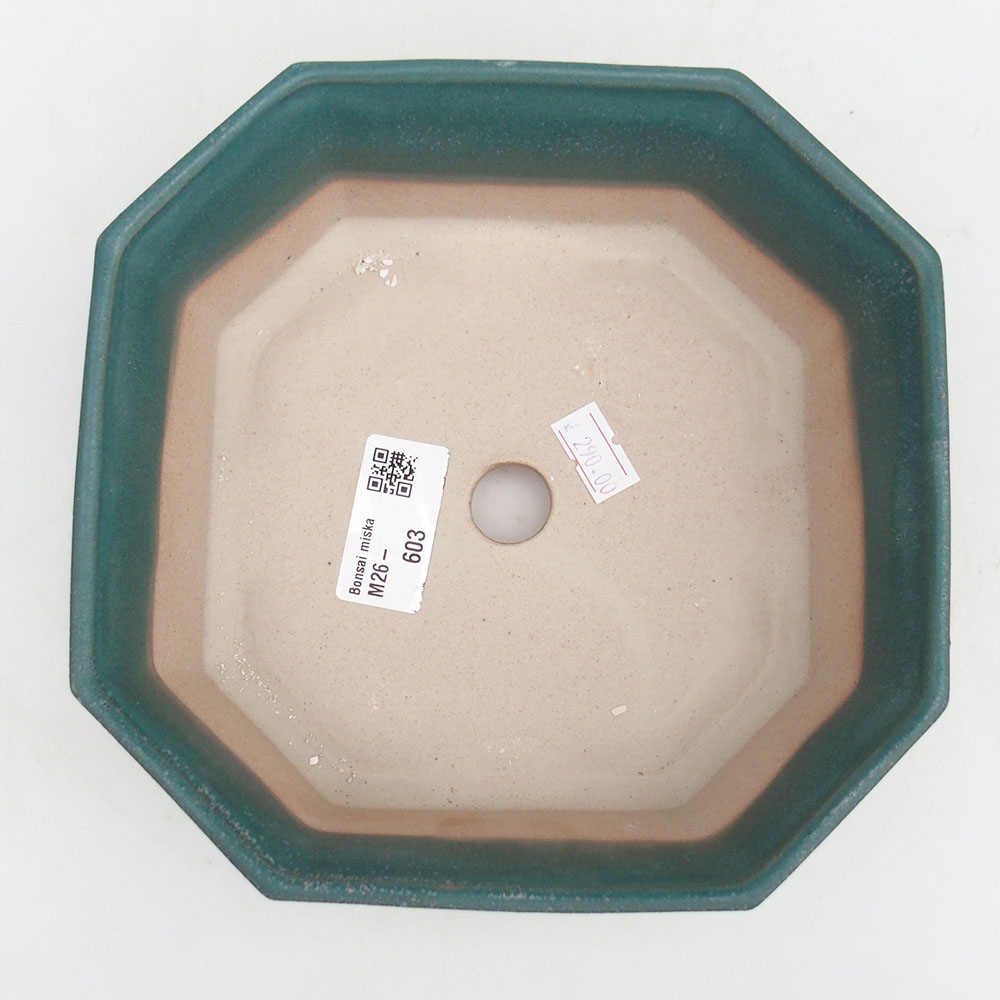 Keramická bonsai miska 17,5 x 17,5 x 6 cm, barva modrá