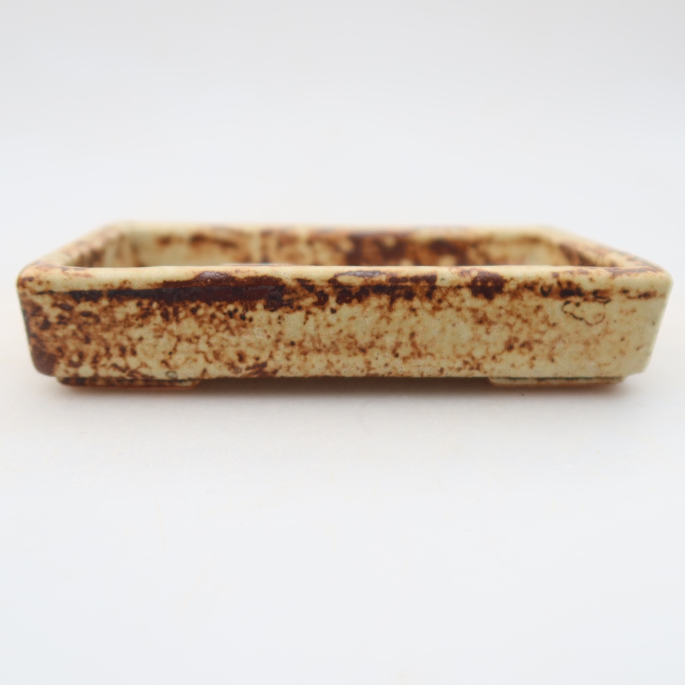 Keramická bonsai miska 10 x 7 x 2 cm, barva béžová