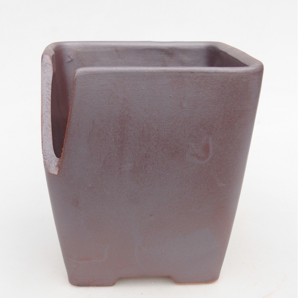 Keramická bonsai miska 13,5 x 13,5 x 15 cm, barva kovová