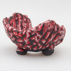Keramická Skořápka 7 x 7 x 5 cm, barva červeno-bílá