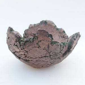 Keramická Skořápka 8 x 8 x 5 cm, barva hnědozelená