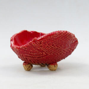 Keramická Skořápka  9 x 8,5 x 5 cm , barva červená