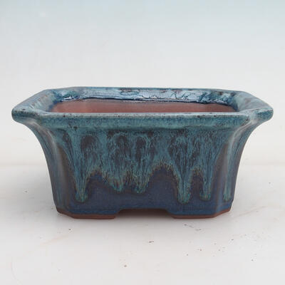 Bonsai miska 14 x 12 x 6 cm, barva modrobílá - 1