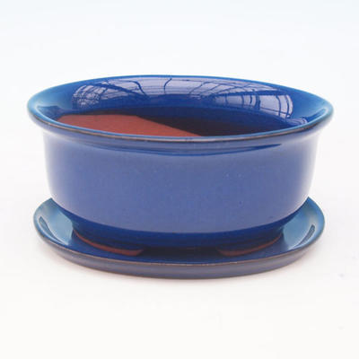 Bonsai miska + podmiska H 30 - miska 12 x 10 x 5 cm, podmiska 12 x 10 x 1 cm, modrá - 1
