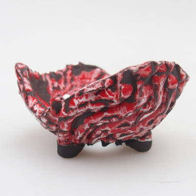 Keramická Skořápka 8 x 7 x 4,5 cm, barva červeno-bílá - 1