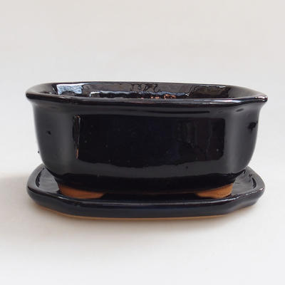 Bonsai miska a podmiska H 31, černá lesklá
