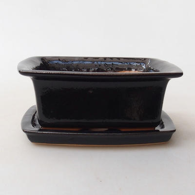 Bonsai miska + podmiska H 11, černá lesklá 