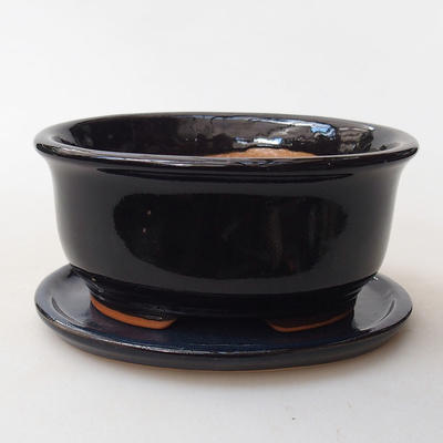 Bonsai miska + podmiska H 30, černá lesklá 
