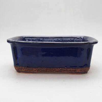 Bonsai miska H 50 - 16,5 x 12 x 6 cm, modrá škrabaná - 1