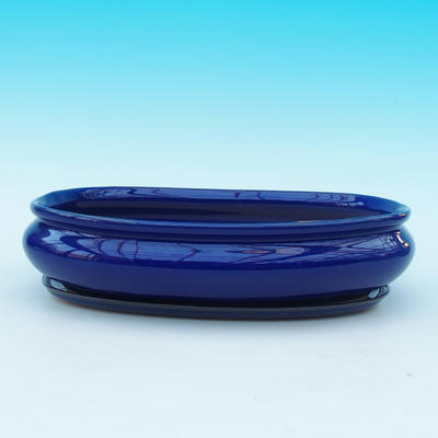 Bonsai miska + podmiska H15 - miska 26,5 x 17 x 6 cm, podmiska 24,5 x 15 x 1,5 cm, modrá  - 1