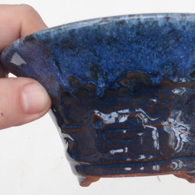 Bonsai miska 15 x 15 x 7 cm, barva modrá - 2